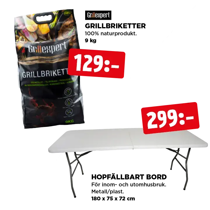 Grillbrilketter & bord kampanj v.19-20