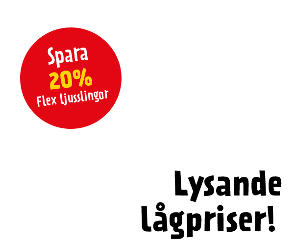 Spara 20% på flex ljusslingor